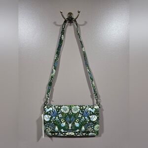 Vera Bradley Green and Blue Floral Crossbody Bag